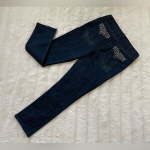 Cache Dark Blue Jeans with Silver Accents